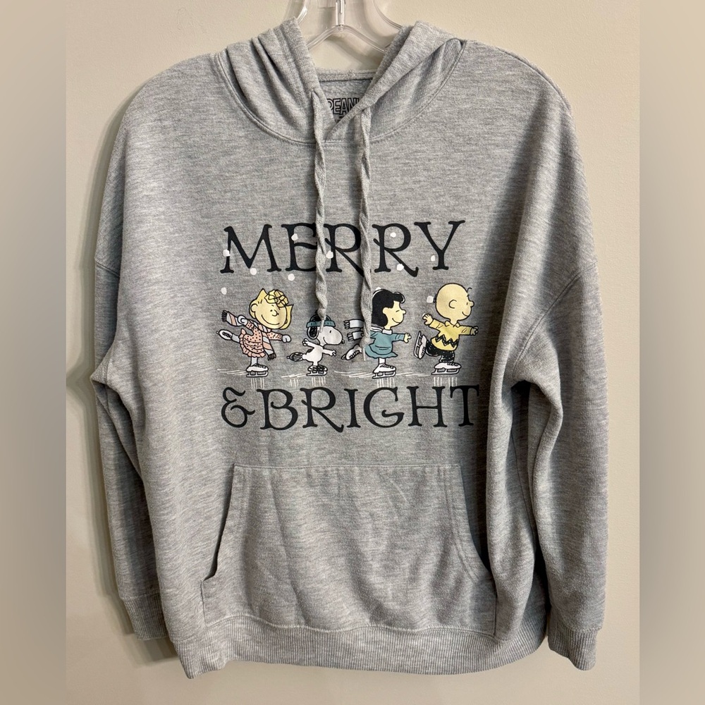 Peanuts Gray "Merry & Bright" Holiday Hoodie